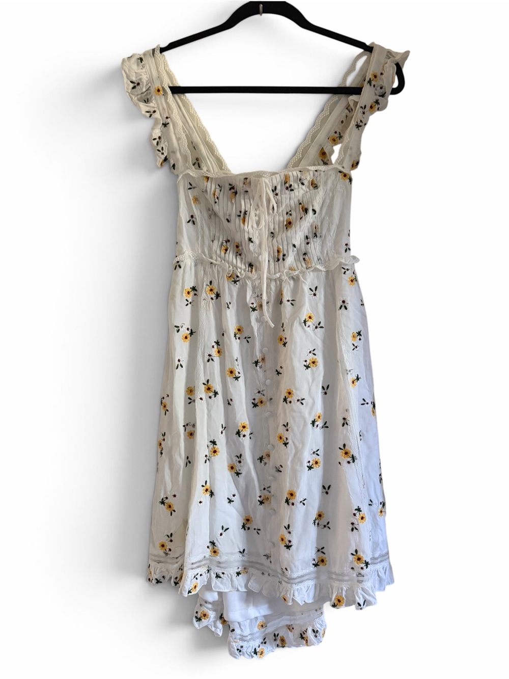 Altar’d State Neoma Floral Embroidered White Midi Dress Size L NWT